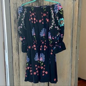 Cynthia Rowley silk floral drop waist mini